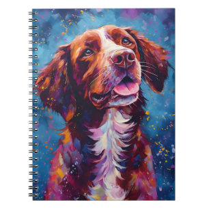 Caderno Espiral Cão Brittany Colorido