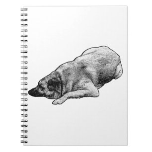 Caderno Espiral Cão Calmo Pontilhado Inspira Anotações Tranquilas