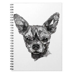Caderno Espiral Cão de Arte Geométrica de Chihuahua Mosaic
