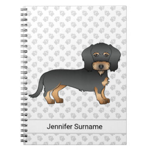 Caderno Espiral Cão De Dachshund Com Cabos Pretos E Tan