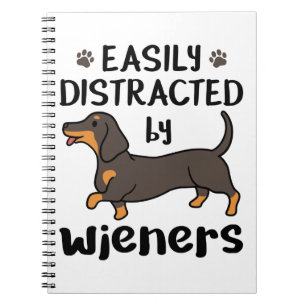 Caderno Espiral Cão de Dachshund facilmente distraído por saltad