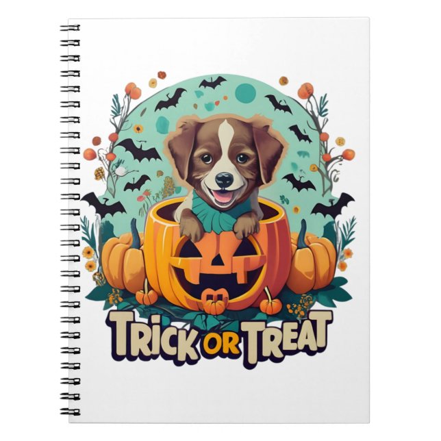 Caderno Espiral Cão de Halloween 1 (Frente)