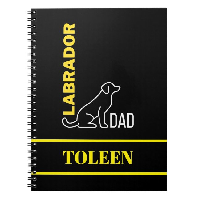 Caderno Espiral Cão de Labrador Personalizado (Frente)