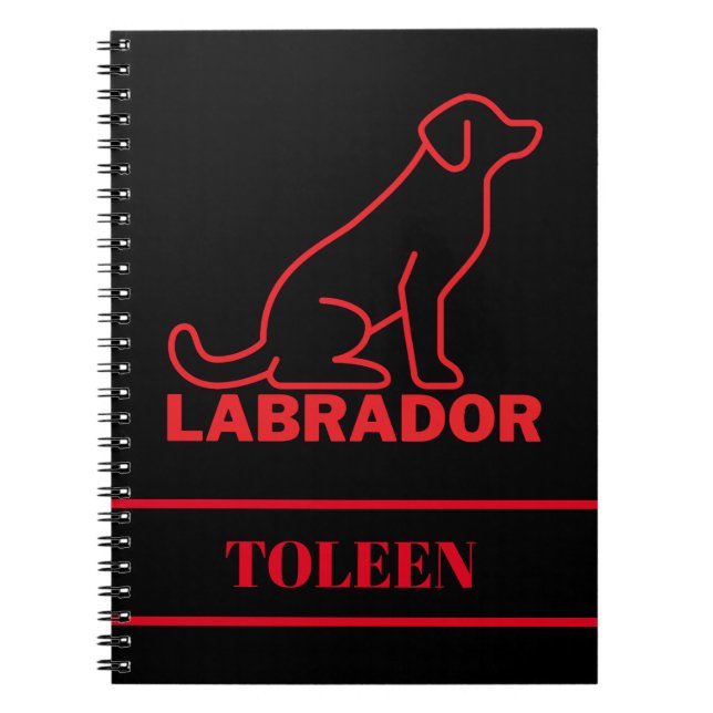 Caderno Espiral Cão de Labrador Personalizado (Frente)