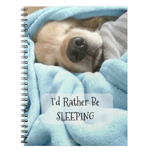 Caderno Espiral Cão do golden retriever eu preferencialmente (Frente)