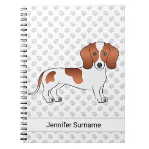 Caderno Espiral Cão e Texto do Cartoon de Cabelo Curto-Vermelho