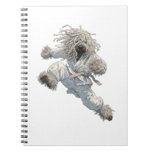 Caderno Espiral Cão Lutador Felpudo Komondor de Karatê