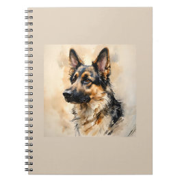 Caderno Espiral Cão Pastor Alemão Alsaciano Arte Design