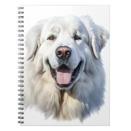 CADERNO ESPIRAL CÃO PRETTY GRANDE BRANCO GRANDE PIRINÉUS