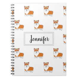 Caderno Espiral Cão real do córgi personalizado
