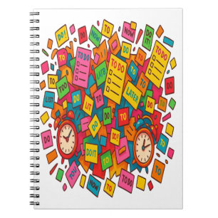 Caderno Espiral Caos de tarefas pendentes: Tempestade de tarefas c
