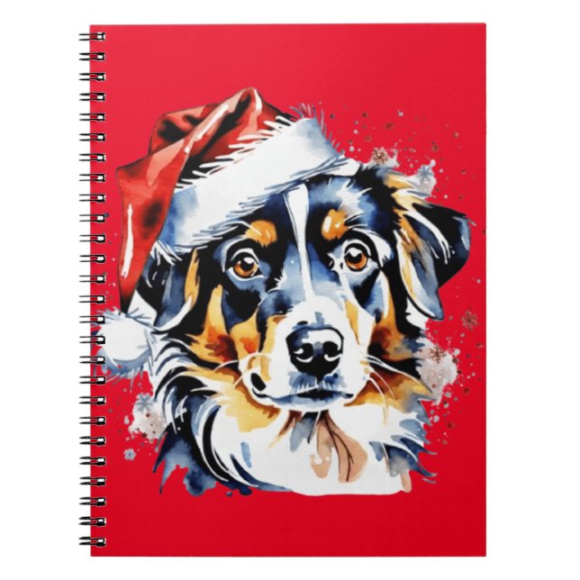Caderno Espiral Cãozinho bonitinho de Natal (Frente)