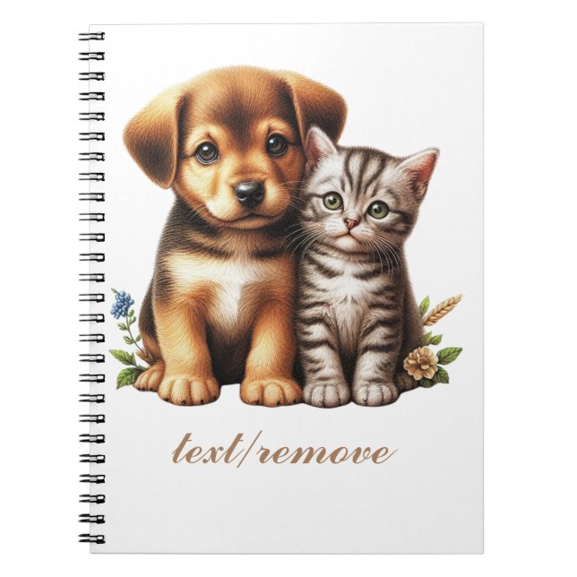 Caderno Espiral Cãozinho/gatinho (Frente)