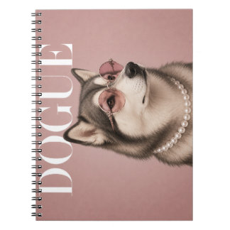 Caderno Espiral Capa de Cachorro Malamute do Alasca Rosa