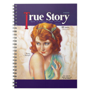 Caderno Espiral Capa de revista verdadeira da história de Barbara