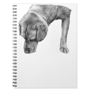 Caderno Espiral "capa de telefone protetora" "design mínimo do cão