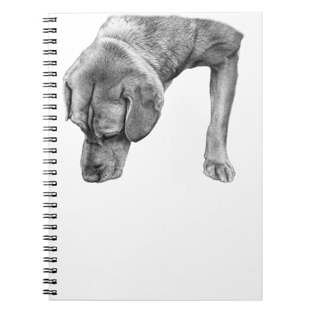 Caderno Espiral "capa de telefone protetora" "design mínimo do cão (Frente)