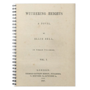 Caderno Espiral Capa do livro 1847 do original de Wuthering