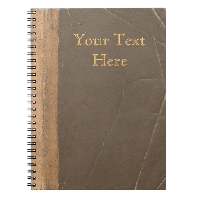 Caderno Espiral Capa do livro do vintage, limite retro do couro do (Frente)