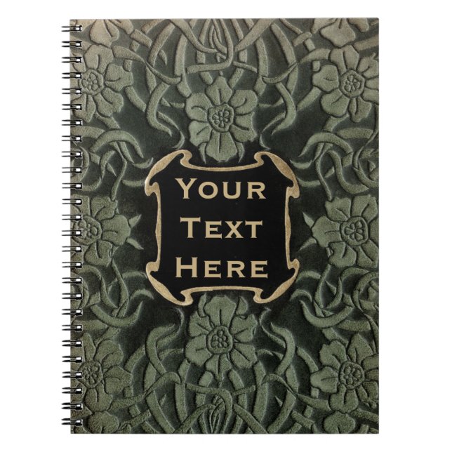 Caderno Espiral Capa do livro velha decorativa: Design floral (Frente)