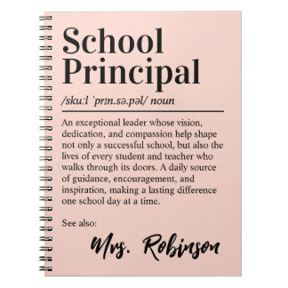 Caderno Espiral Capa Rosa Desbotada Definição de Diretor de Escola