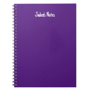 Caderno Espiral Capa Roxa Simples Escrita Nome Pessoal
