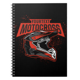 Caderno Espiral Capacete personalizado de motocross-Racing em bici