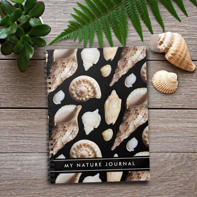 Caderno Espiral Capas de veados tropicais do sudeste asiático (Tropical Vintage Seashells of Southeast Asia Journal Cover Photo)