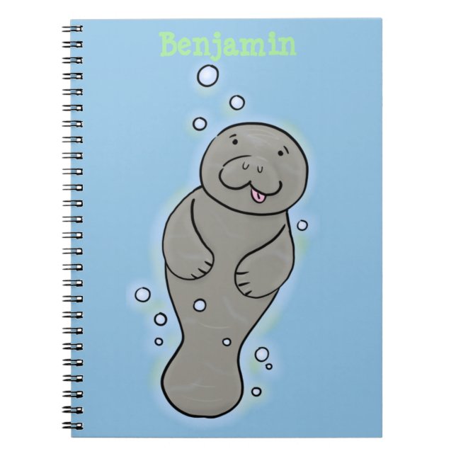 Caderno Espiral Capateiro bonito com ilustração de bolhas (Frente)