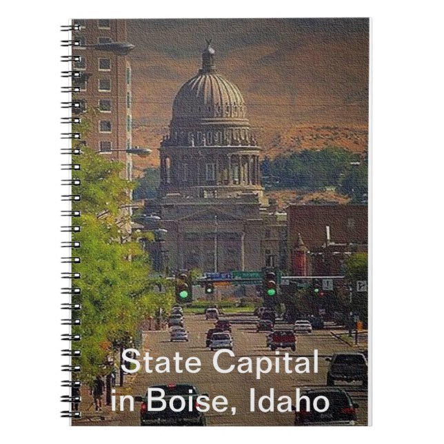 Caderno Espiral Capital do Estado em Boise, Idaho (Frente)