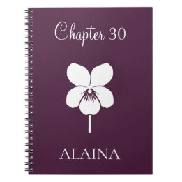 Caderno Espiral Capítulo Novo Personalizado Violeta Flor de Nascim