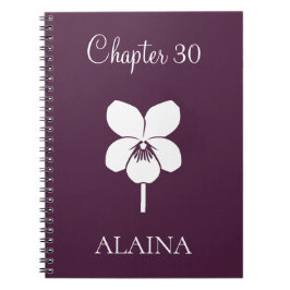 Caderno Espiral Capítulo Novo Personalizado Violeta Flor de Nascim