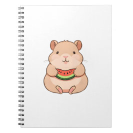 Caderno Espiral Capivara Chibi Kawaii Comendo Fatia de Melancia