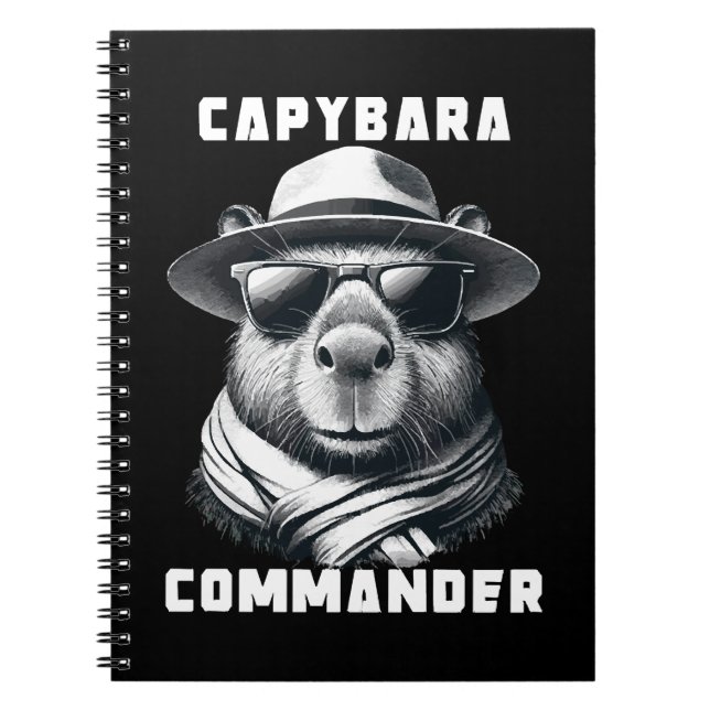 Caderno Espiral Capivara Com Óculos De Sol Capy Comandante (Frente)