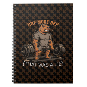 Caderno Espiral Capivara Engraçada na Academia Uma Repetição a Mai