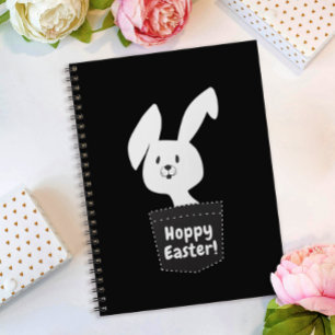 Caderno Espiral Capricho Saltitante Páscoa Coelho Preto e Branco C