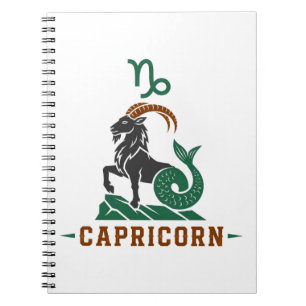 Caderno Espiral Capricorn Bode Marinho Verde Zodíaco