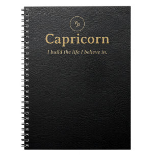 Caderno Espiral Capricórnio - Couro Sintético