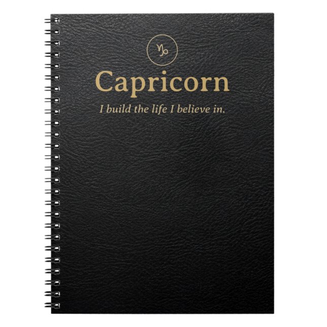 Caderno Espiral Capricórnio - Couro Sintético (Frente)