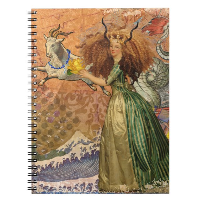 Caderno Espiral Capricórnio Mulher Cabra Brincadeira (Frente)