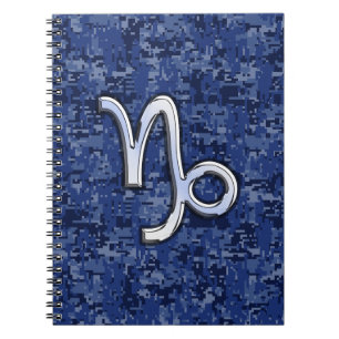 Caderno Espiral Capricórnio Zodiac - Sinal na Camuflagem Digital 