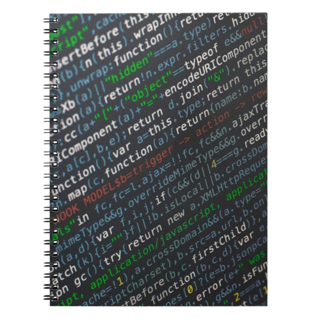 Caderno Espiral Captura de tela de códigos de origem (Frente)