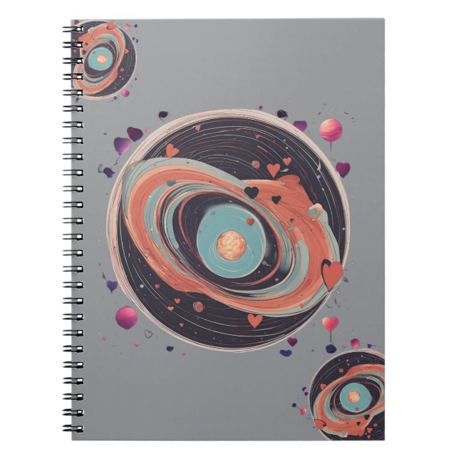 Caderno Espiral 💖 🌠 "Capturado em sua órbita" (Frente)