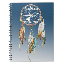 Caderno Espiral Capturador de Sonhos de Ombre Azul-marinho