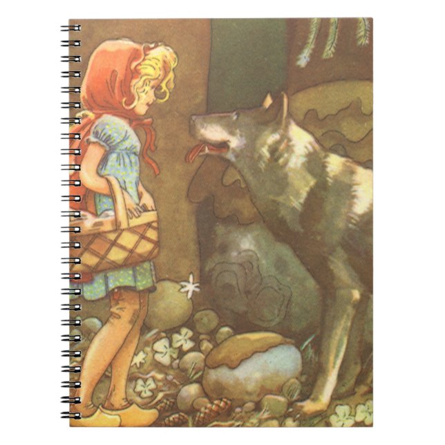Caderno Espiral Capuzinho Vermelho, Conto de Fadas Clássico (Frente)