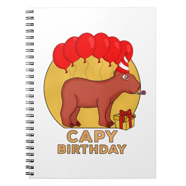 Caderno Espiral Capy Birthday (Frente)