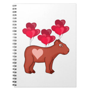 Caderno Espiral Capybara Hearts Love
