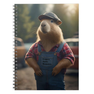 Caderno Espiral "Capybara Mechanic: Grease, Gears e Good Vibes"