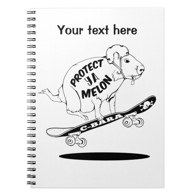 Caderno Espiral Capybara Skateboard Ollie (Frente)