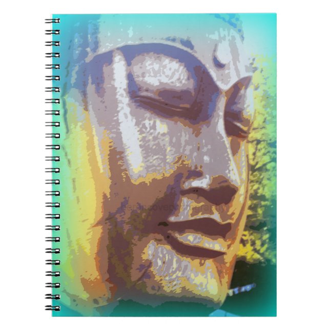 Caderno Espiral Cara de Buda verde (Frente)